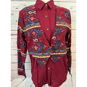 NWT Ozark Mountain Shirt Western Cowgirl Southwestern Vintage Medium Rodeo Women